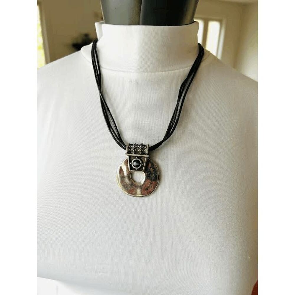 CHICOS Anthropology Style Medallion Rope Chain Necklace